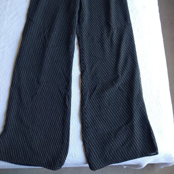 Ann Taylor Black small print silk chiffon Palazzo Pants - Picture 3 of 6
